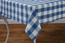 Load image into Gallery viewer, Wicklow Check Tablecloth - China Blue

