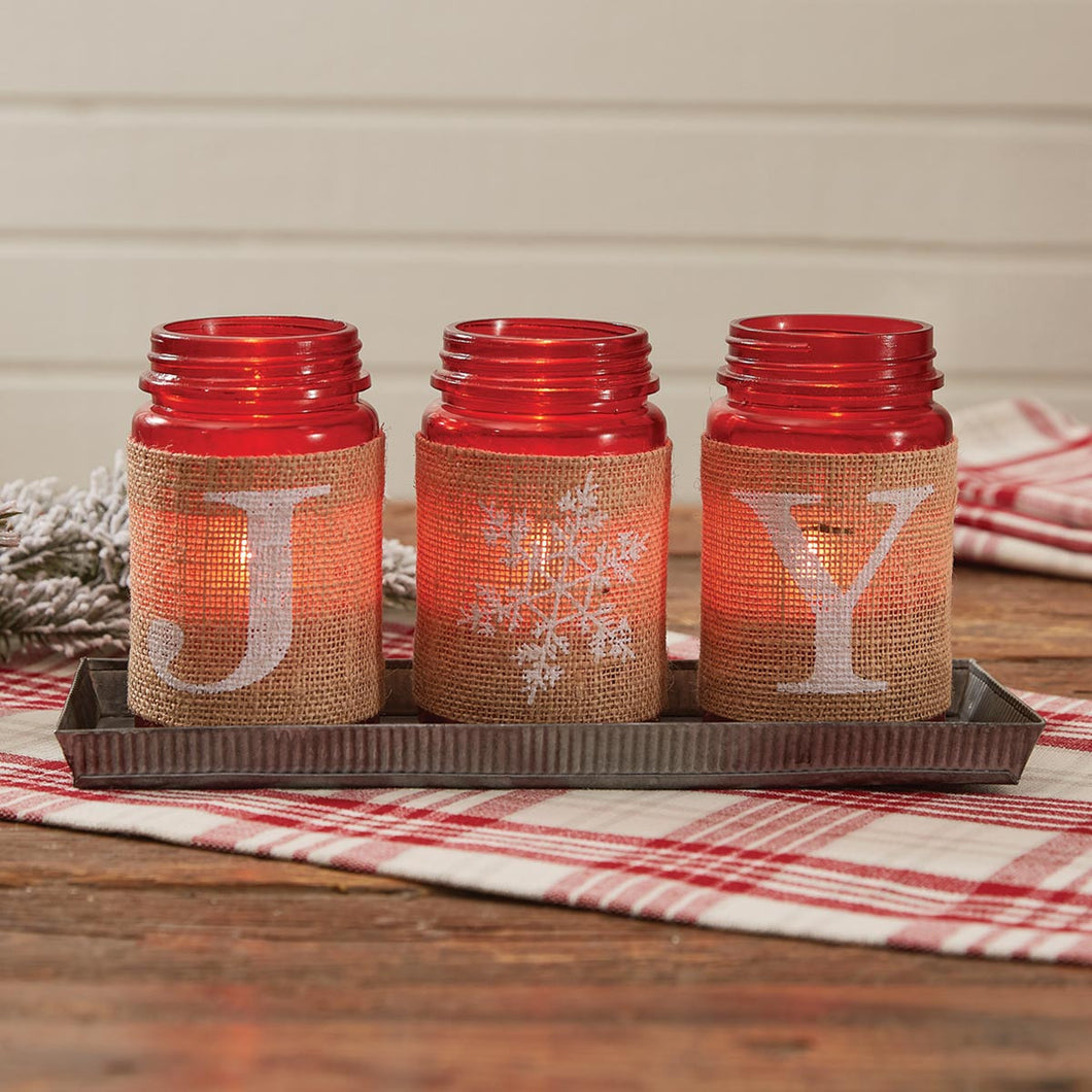 Joy Mason Jar Tray With Jars