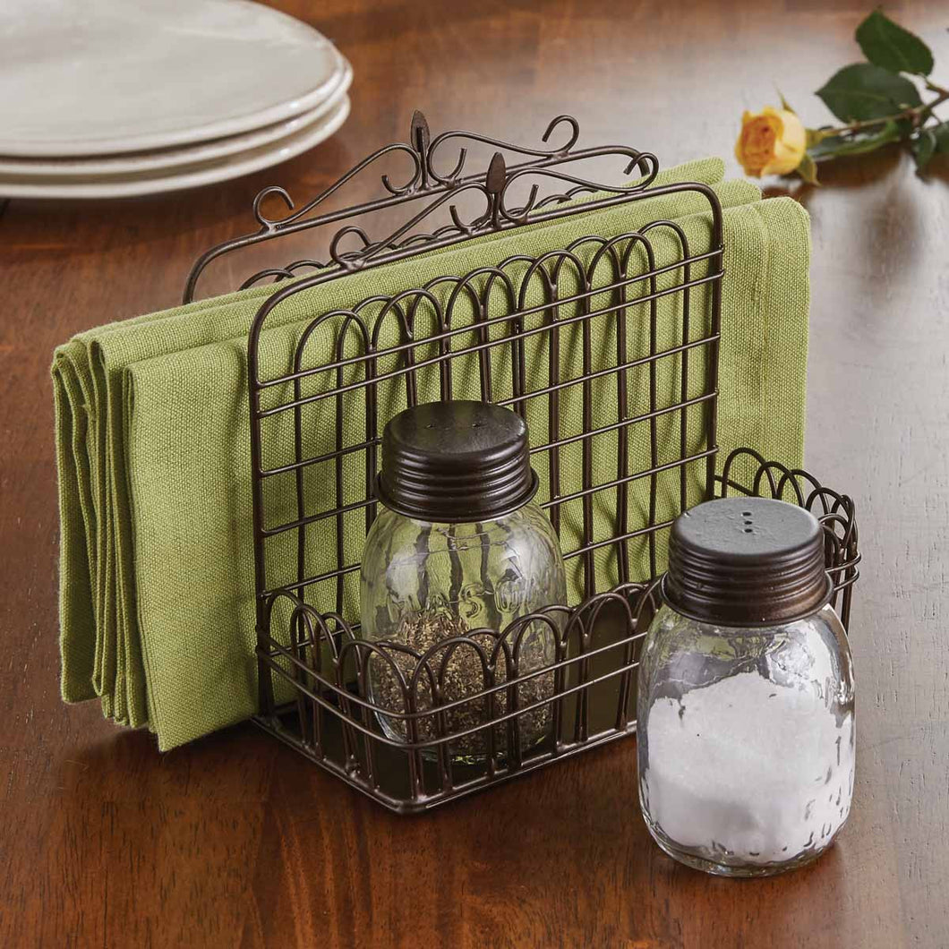 Garden Gate Napkin Salt and Pepper Caddy