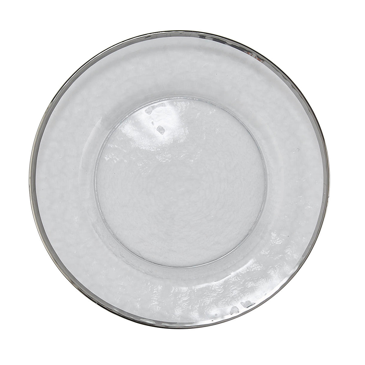 Metallic Rim Glass Dinner Plate - Silver – Sandcherrydesign.com