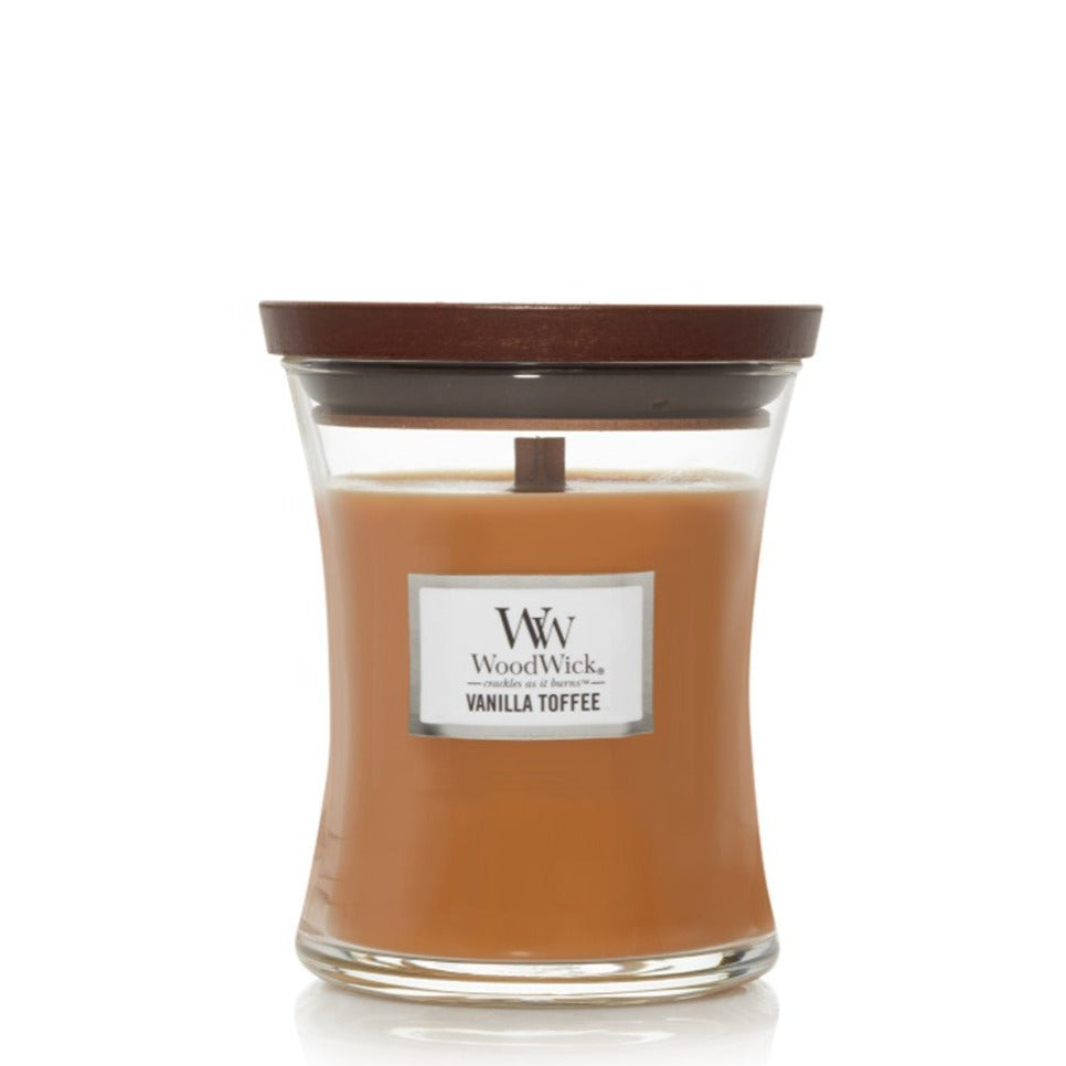 Woodwick Candle Vanilla Toffee by Yankee Medium Hourglass Jar 9.7 oz